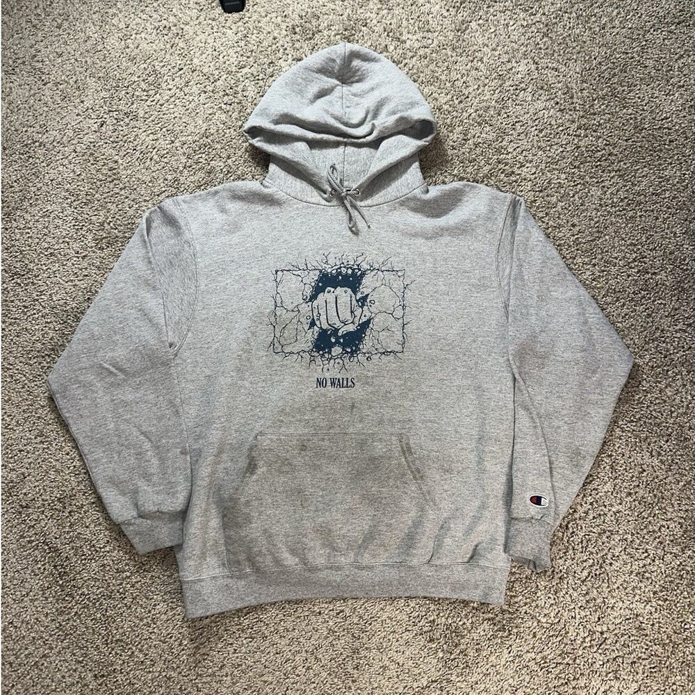 The Hundreds x Champion NO WALLS RESIST Gray Hoodie Men’s Large